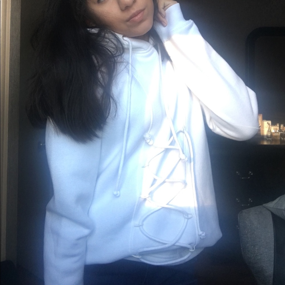 White Women’s Hoodie/Sweatshirt, long sleeved, 4/S - Picture 2 of 5